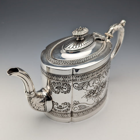 Circa 1890 British antique silver plate teapot James Dixon & Sons